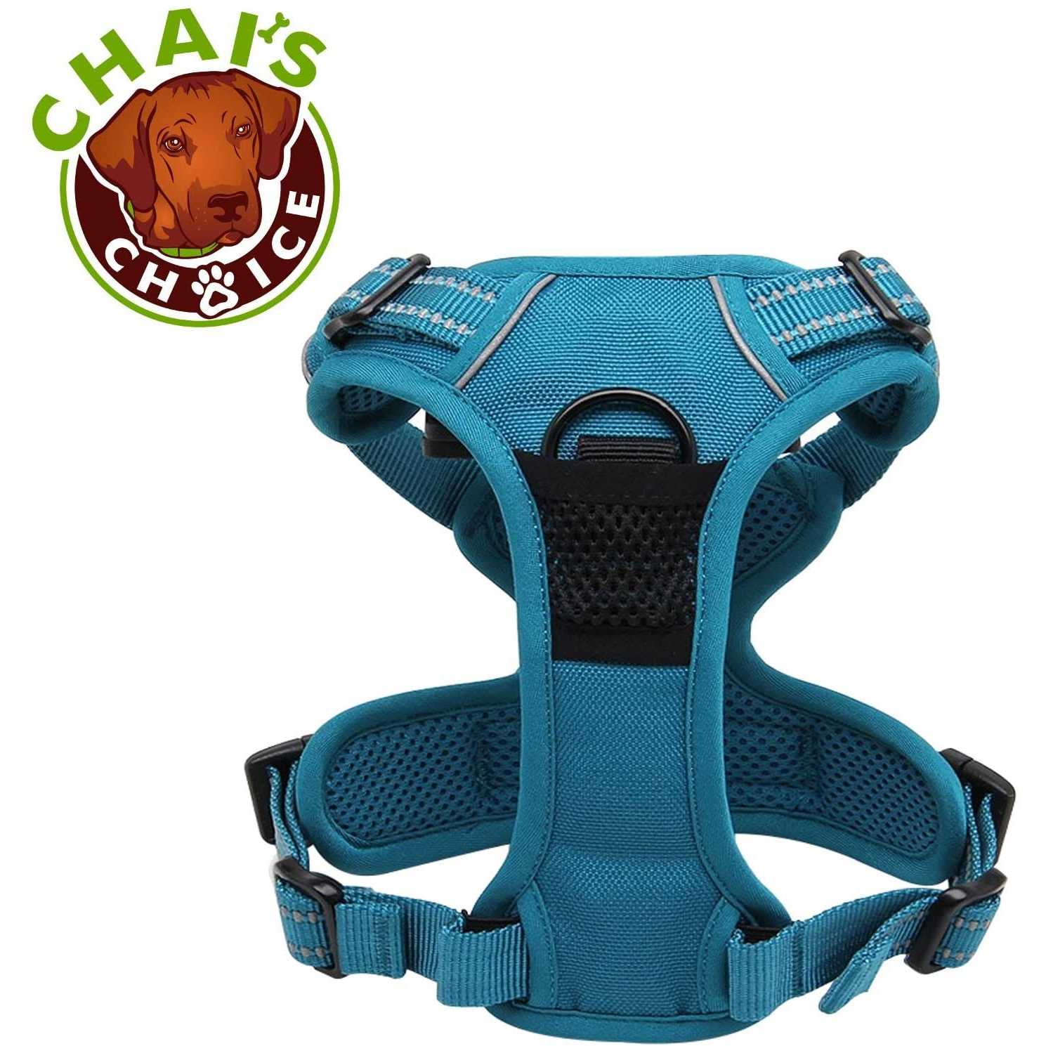Chai’s Choice Premium Outdoor Adventure Dog Harness 3M Reflective Vest Leash Matching Leash