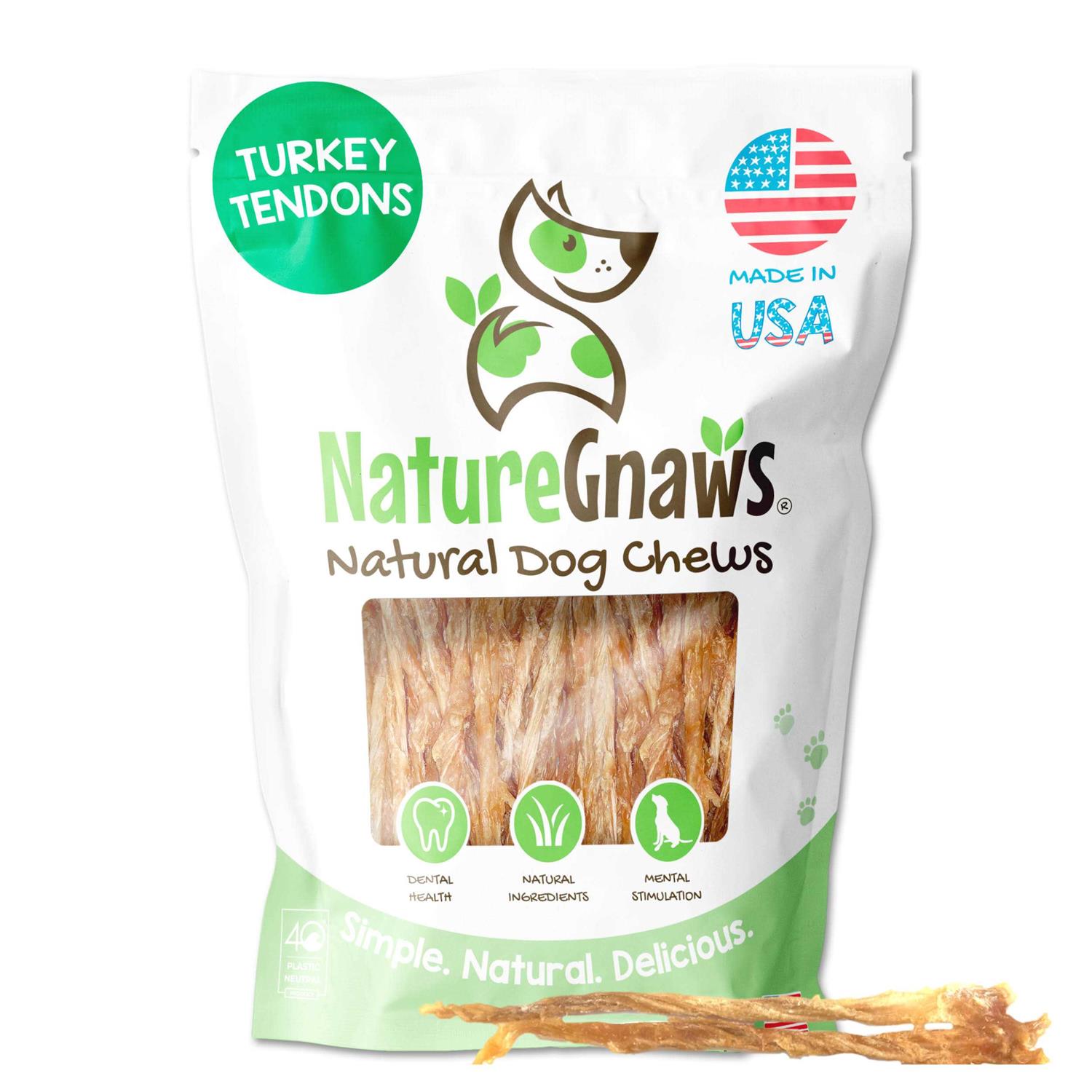 Nature Gnaws Turkey Tendons for Dogs Premium Natural Chew Treats