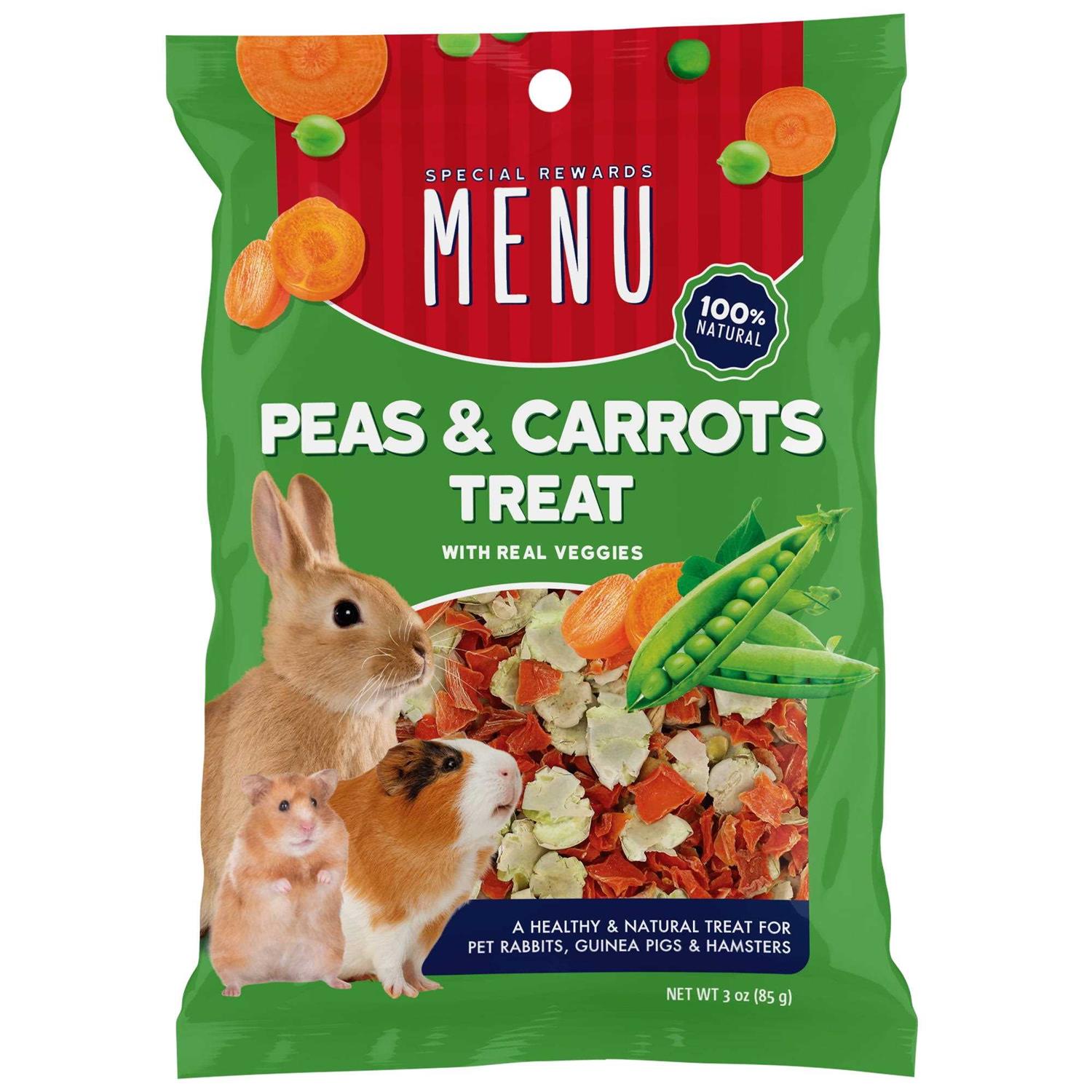 Menu Peas & Carrots Treat for Pet Rabbits, Guinea Pigs, and Hamsters