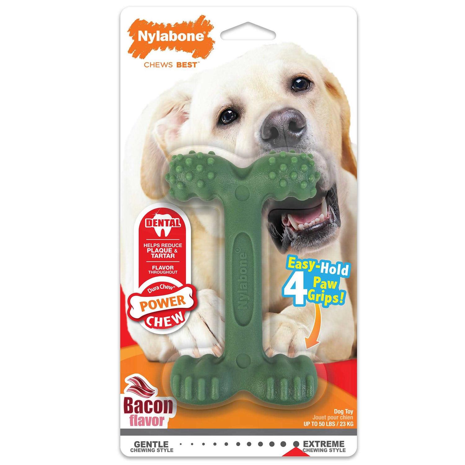 Nylabone Power Chew Easy-Hold Bacon Dental Dog Toy