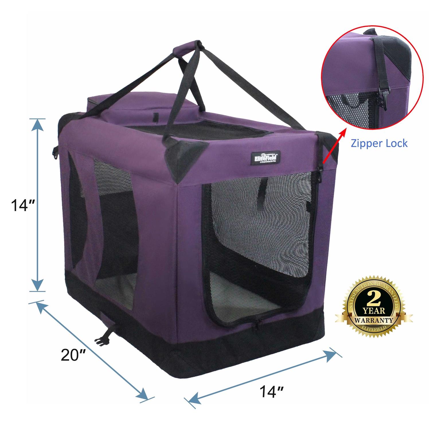 EliteField 3-Door Folding Soft Dog Crate