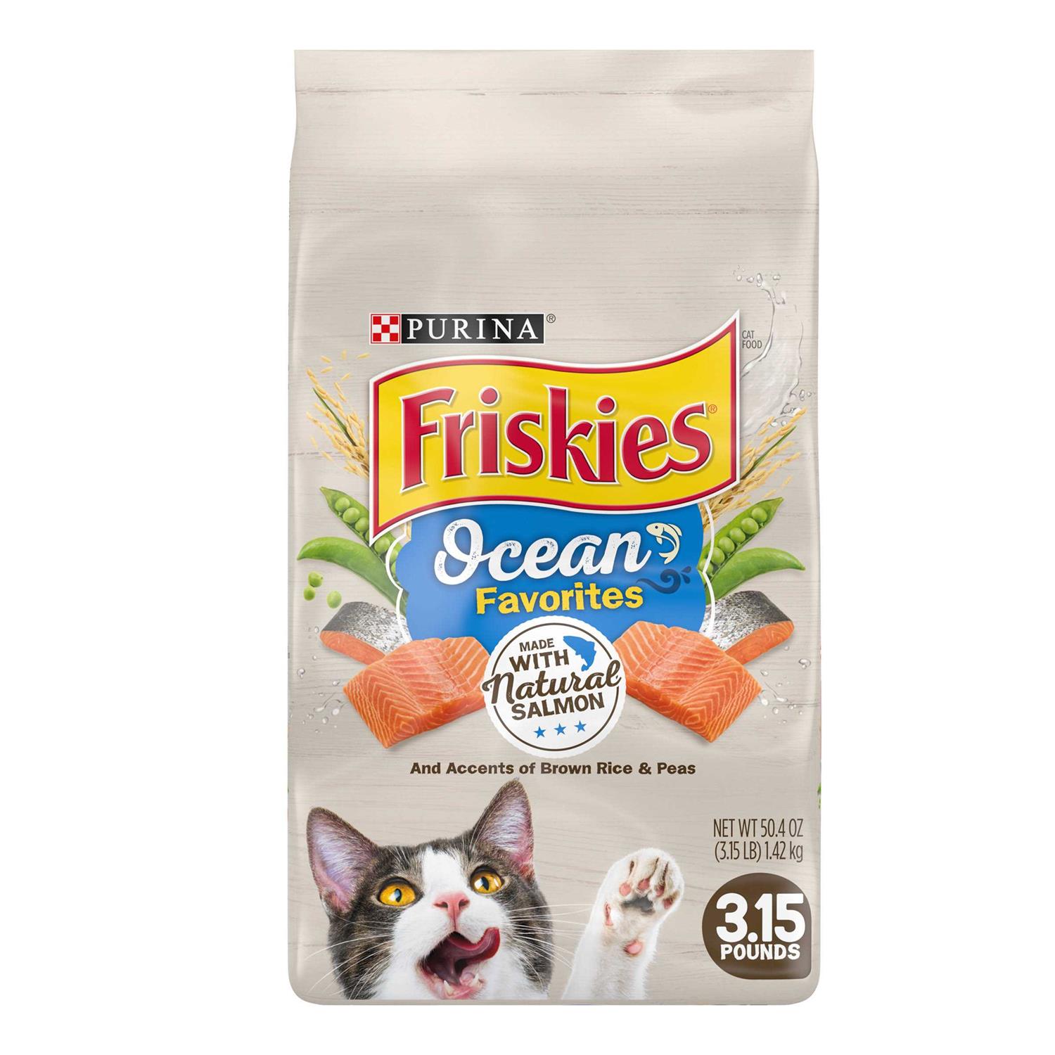 Friskies Ocean Favorites Dry Cat Food With Natural Salmon