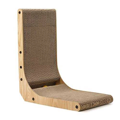 FUKUMARU Cat Scratcher 26.8 Inch L Shape Cat Scratch Pad Wall Mounted