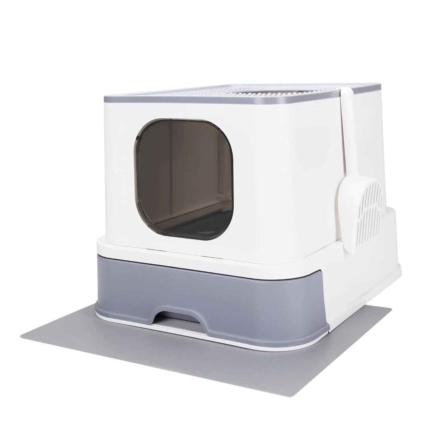 RIZZARI Millions Sold Wordwide Cat Litter Box Large Top Entry Anti-Splashing Litter Box with Lid