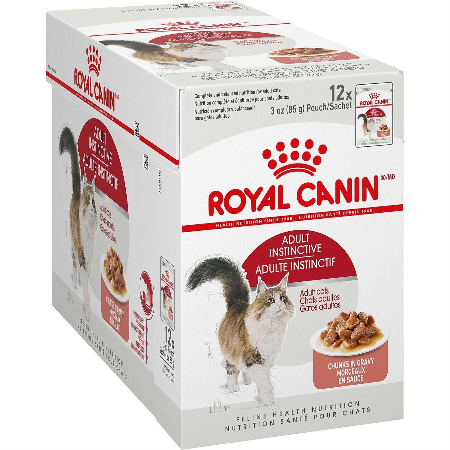 Royal Canin Feline Health Nutrition Adult Instinctive Chunks in Gravy Cat Food Pouch