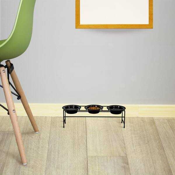 Platinum Pets Triple Diner Feeder With Stainless Steel Dog Bowls