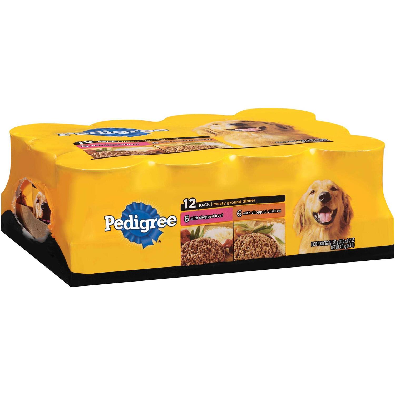 Pedigree Chopped Ground Dinner Variety Pack with Beef & Chicken Wet Dog Food