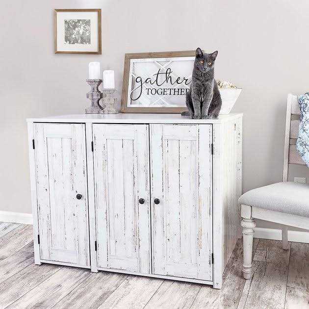 Whisker Litter-Robot Cat Litter Box Credenza Cat Cabinet