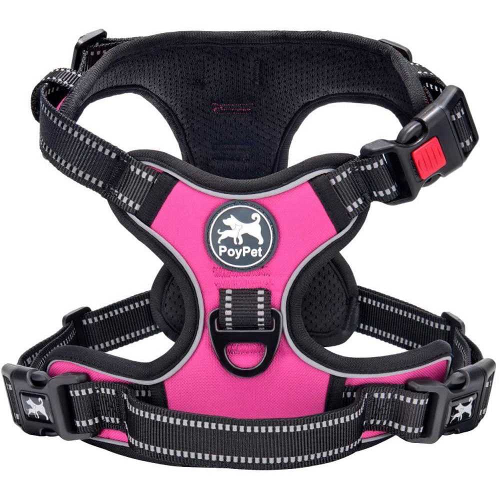 Poypet No Pull Dog Harness, Reflective Vest Harness with Front Adjustable