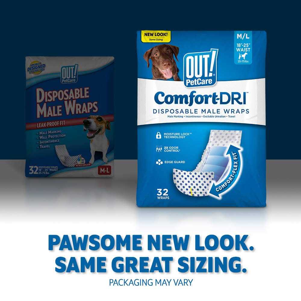 Out! Pet Care Disposable Male Dog Diapers Absorbent Male Wraps with Leak Proof Fit