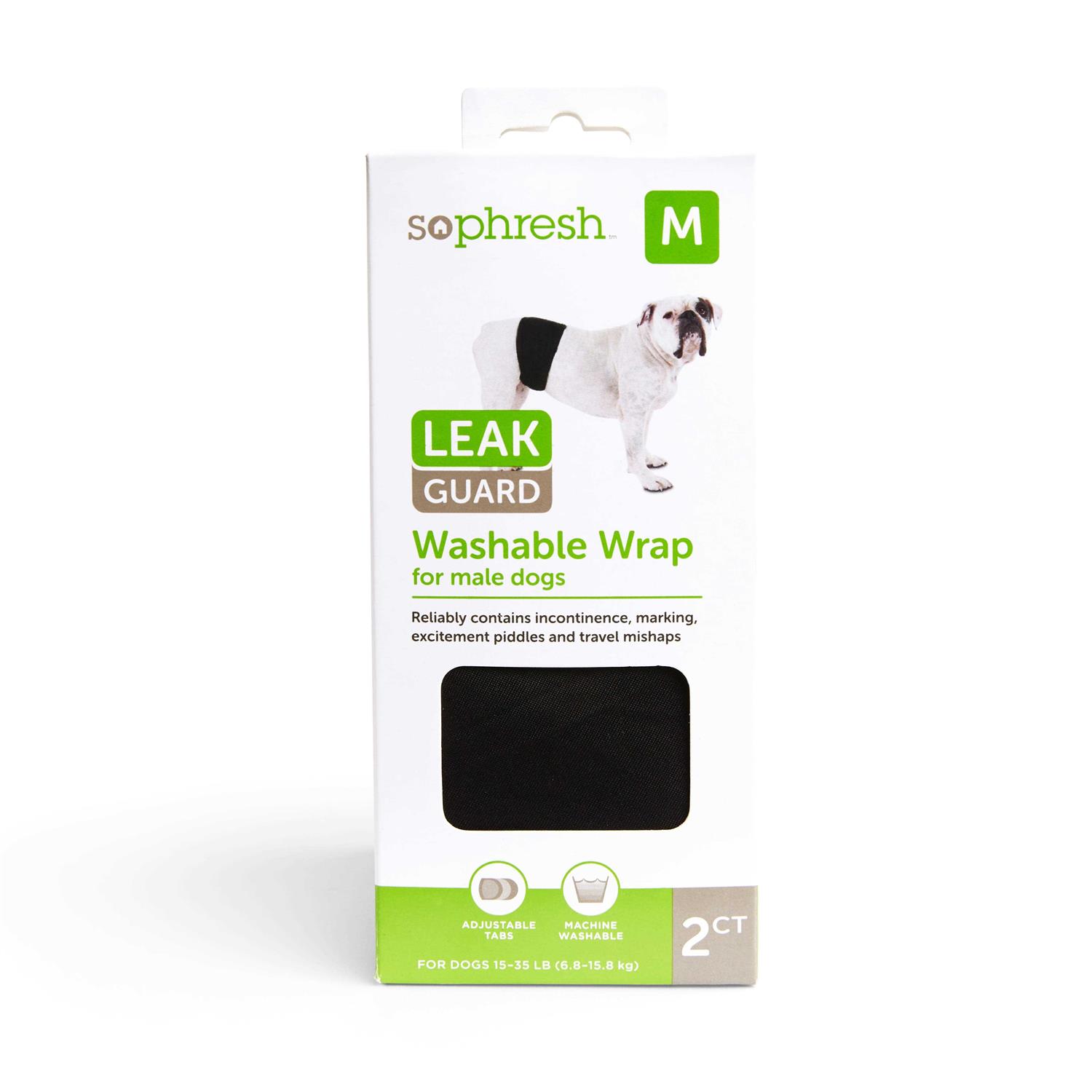 So Phresh Washable Leak Guard Wrap for Male Dogs