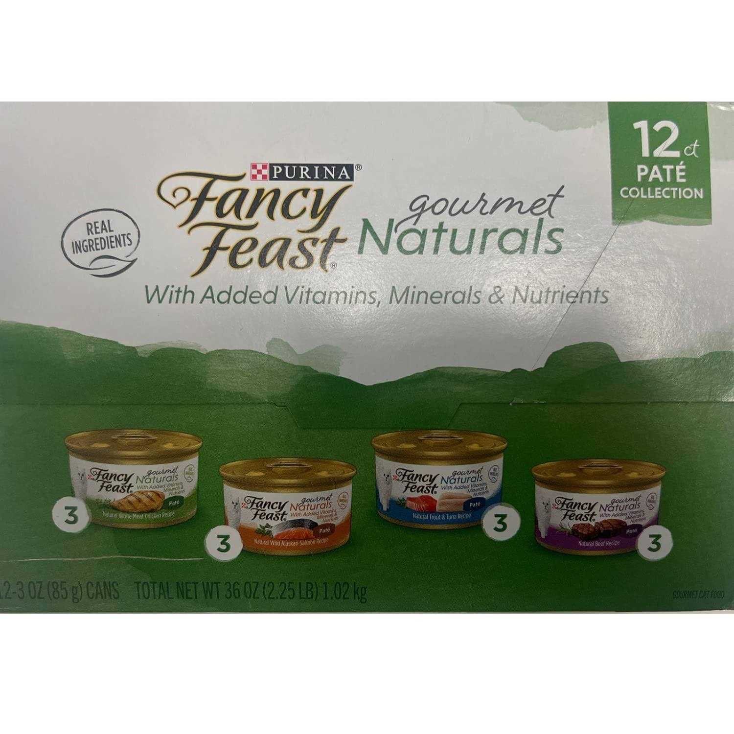 Purina Fancy Feast Gourmet Naturals Pate Wet Cat Food Variety Pack