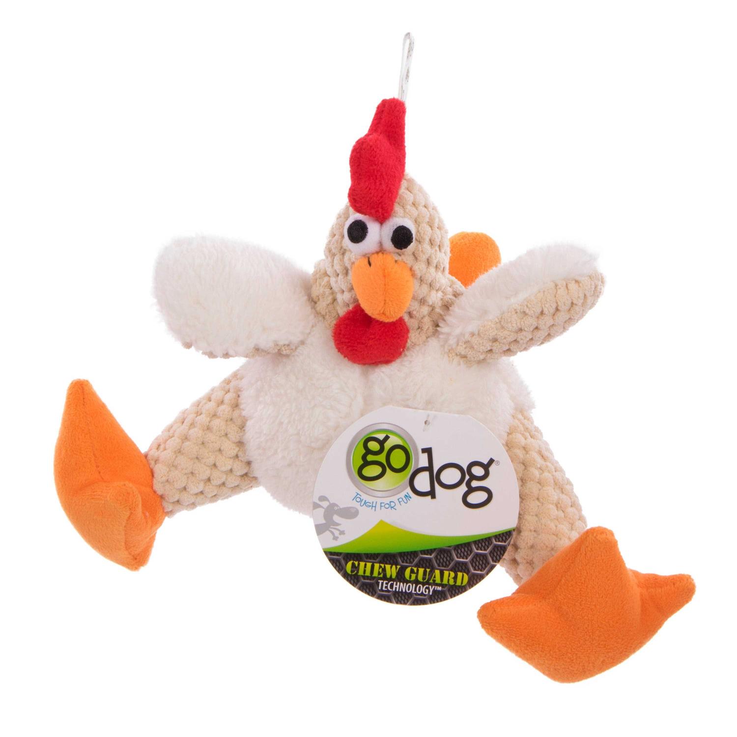 goDog Checkers Fat Rooster Dog Toy