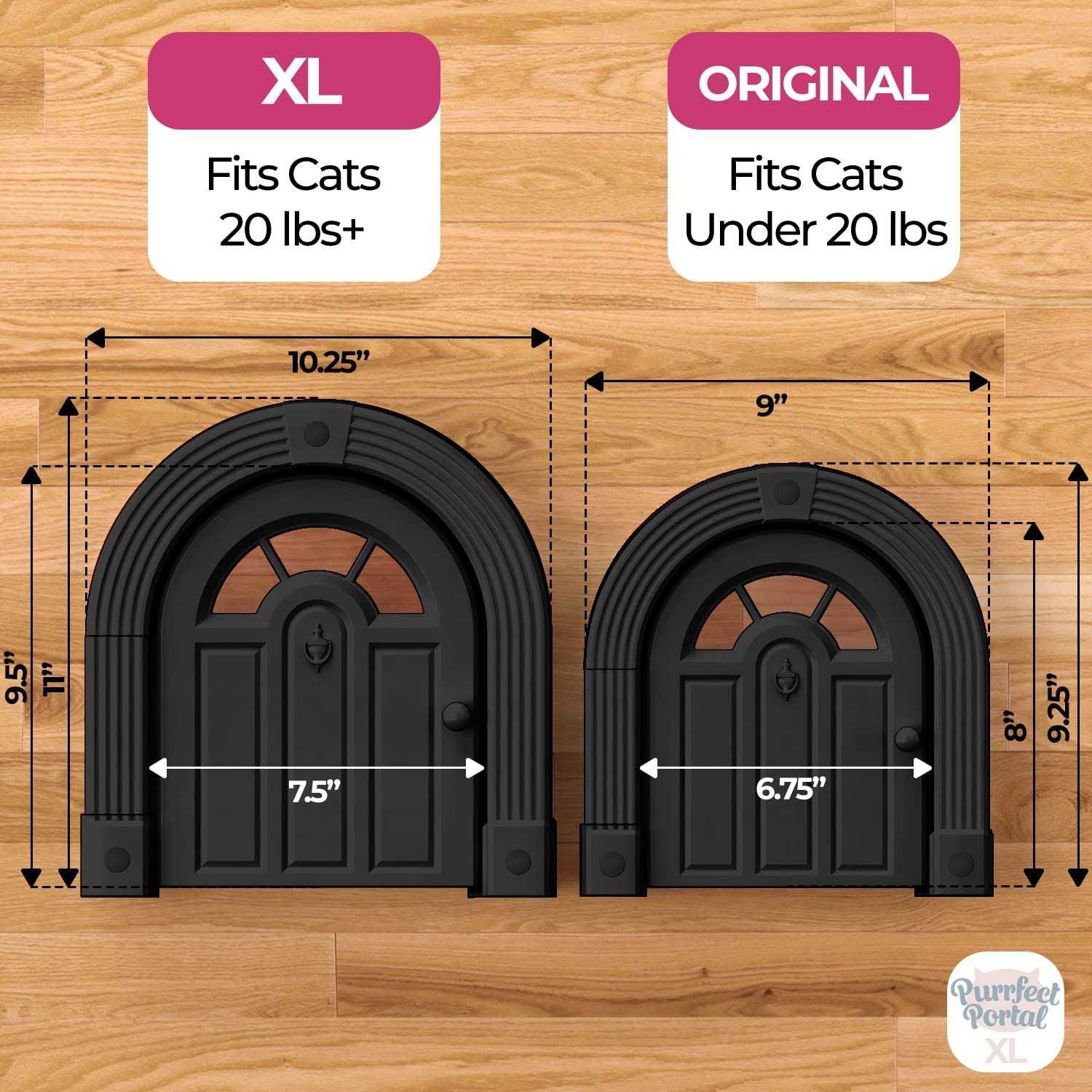 Purrfect Portal Interior Cat Door No-Flap Cat Door for Interior Door Cat Door Interior Door for Cats Up to 20 lbs