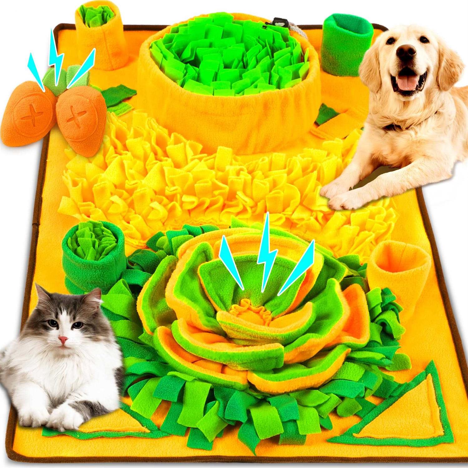 Snuffle Mat for Dog Large Breed Medium Small Dog Non-slip Carrot Snuffle Mat for Dog Enrichment Cat Snuffle Mat Sniffle Interactive Treat Game