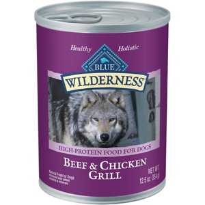 Blue Buffalo Wilderness Beef & Chicken Canned Dog Food, 12.5-oz, 12 ct