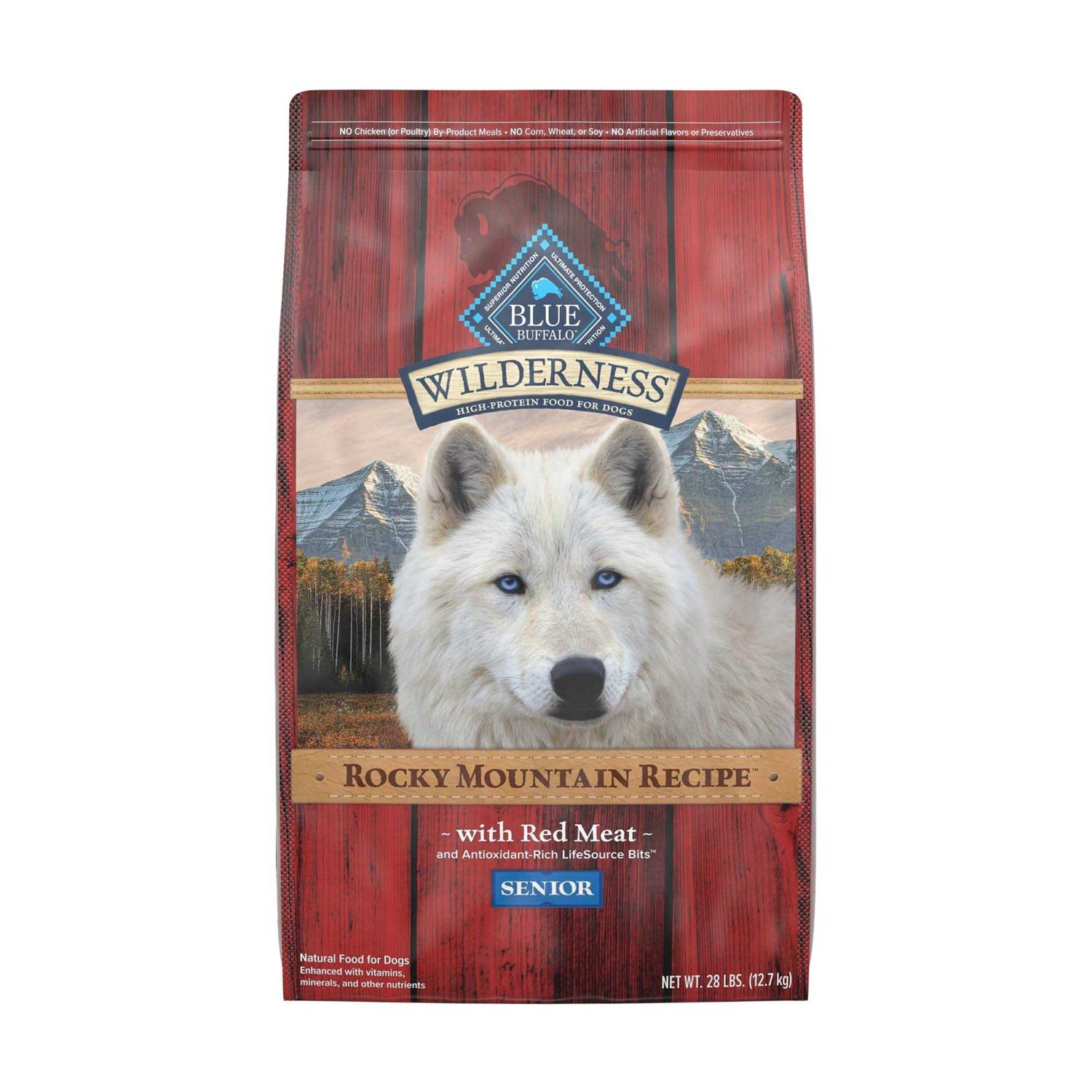 Blue Buffalo Wilderness Rocky Mountain Recipe High Protein Natural Senior Dry Dog Food
