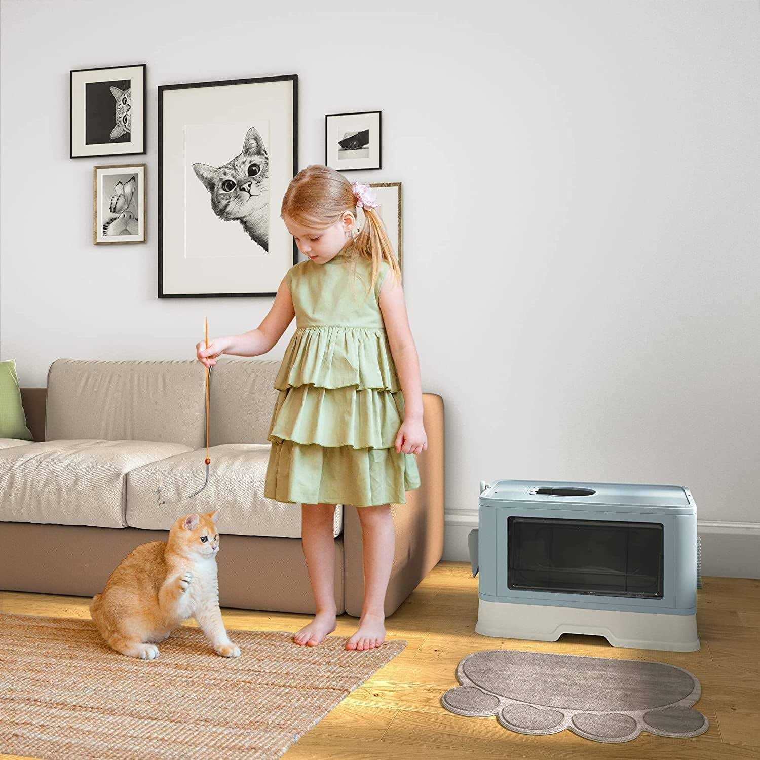 YITAHOME Large Enclosed Cat Litter Box with Lid Cover