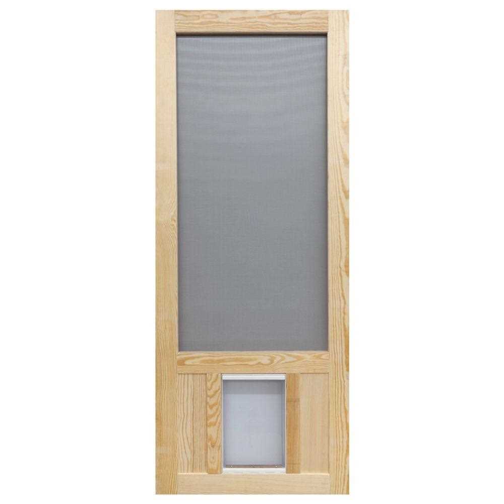 32 in. x 80 in. Chesapeake Series Reversible Wood Screen Door with Extra-Large Pet Flap