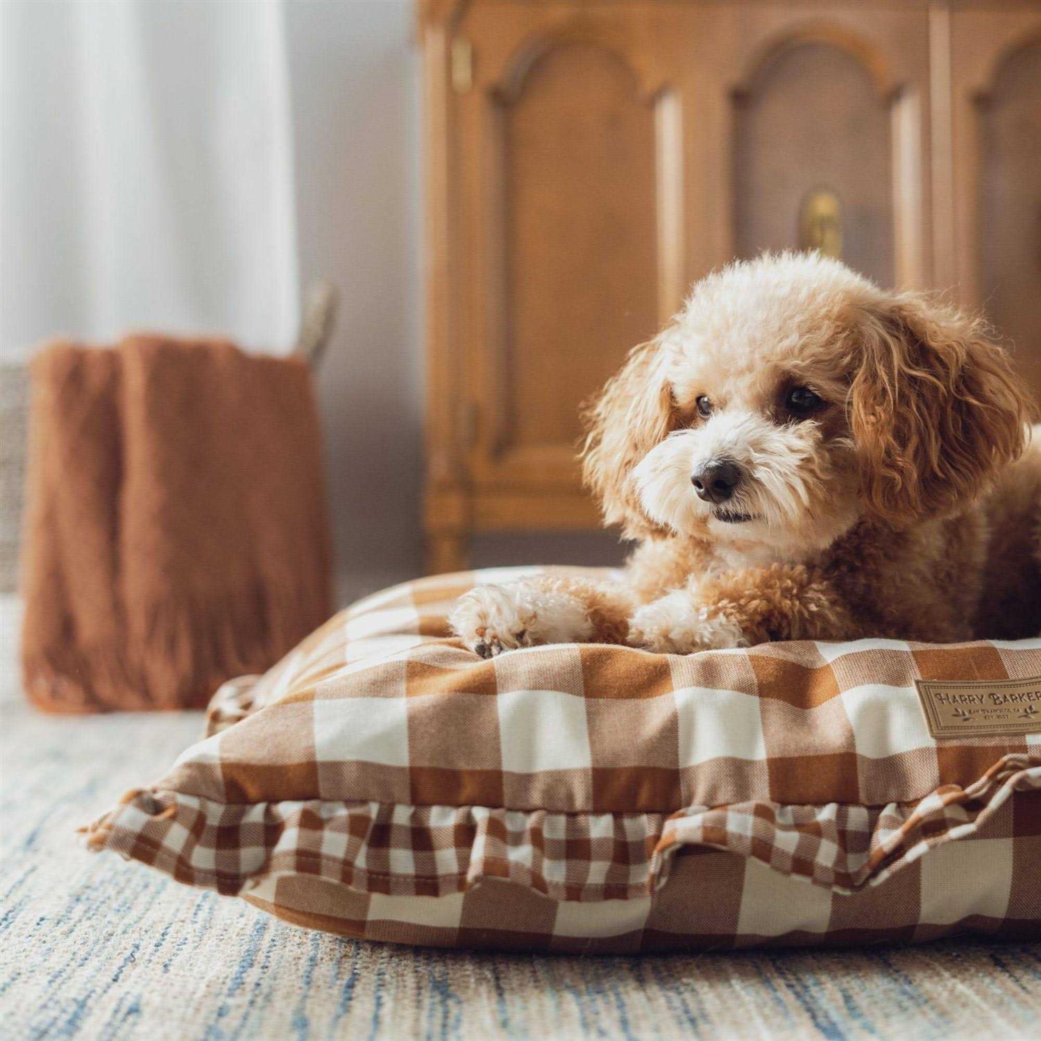 Harry Barker 24 x 5 Brown Gingham Print Envelope Dog Bed