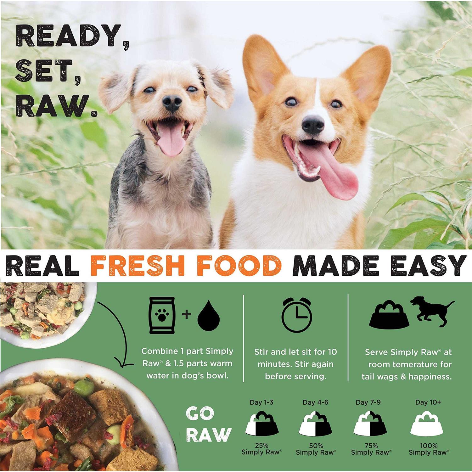 Nature’s Diet Simply Raw Freeze-Dried Raw Whole Food Meal Makes 18 Lbs Fresh Raw Food with Muscle
