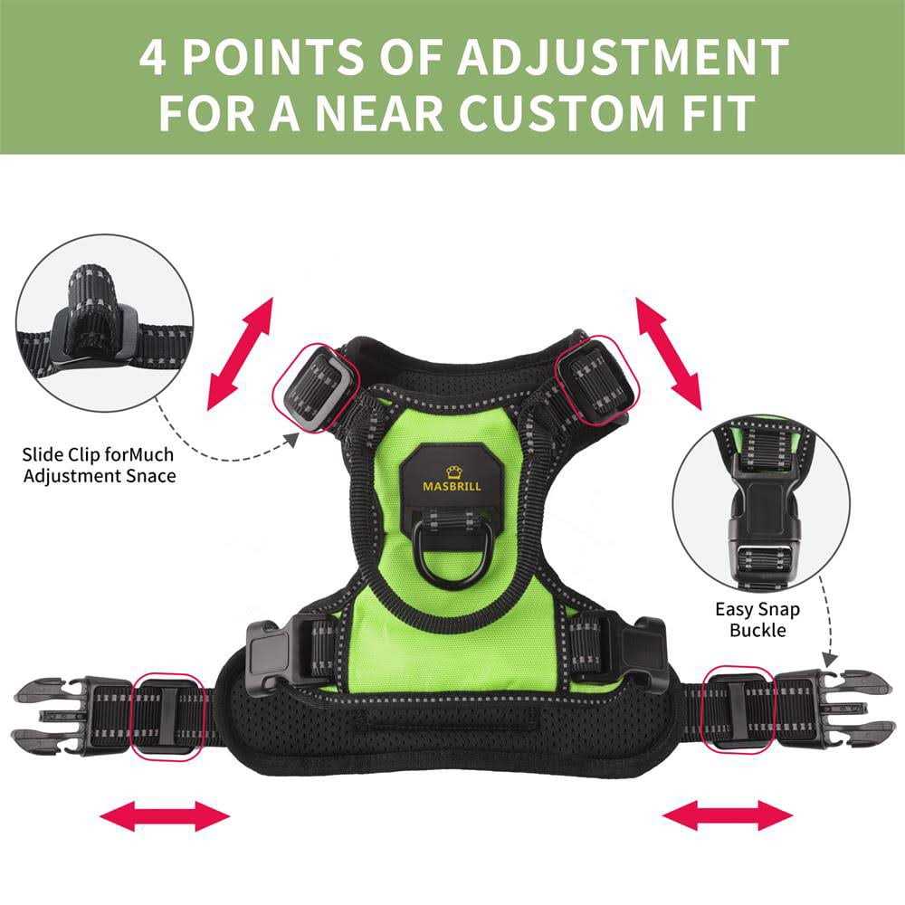 Masbrill Reflective Dog Harness No pull Dog Vest Harness With Handle