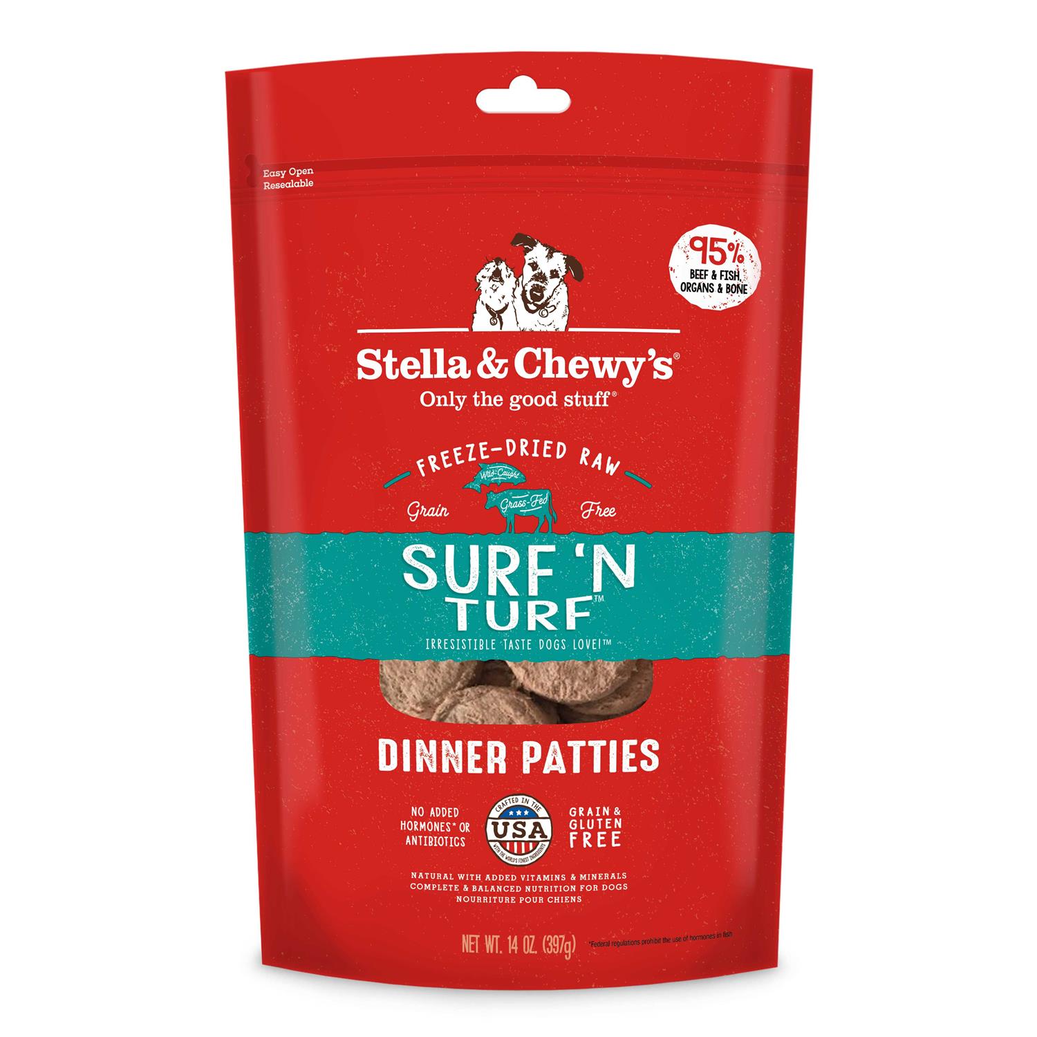 Stella & Chewy’s Dinner Patties Freeze-Dried Dog Food Surf ‘N Turf