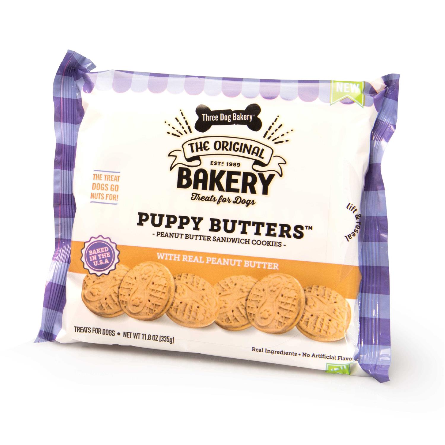 Three Dog Bakery Puppy Butters Peanut Butter Cookies Dogs Treats
