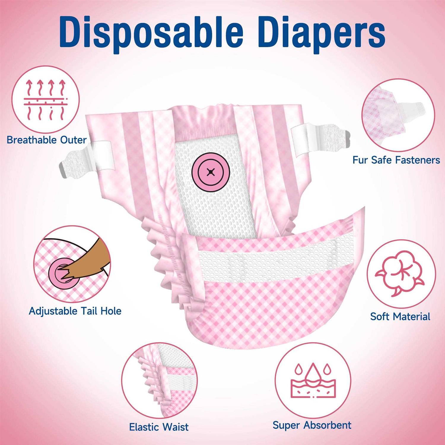 Pet Soft Dog Diapers Female Disposable Dog Diapers Cat Diapers for Female Cats