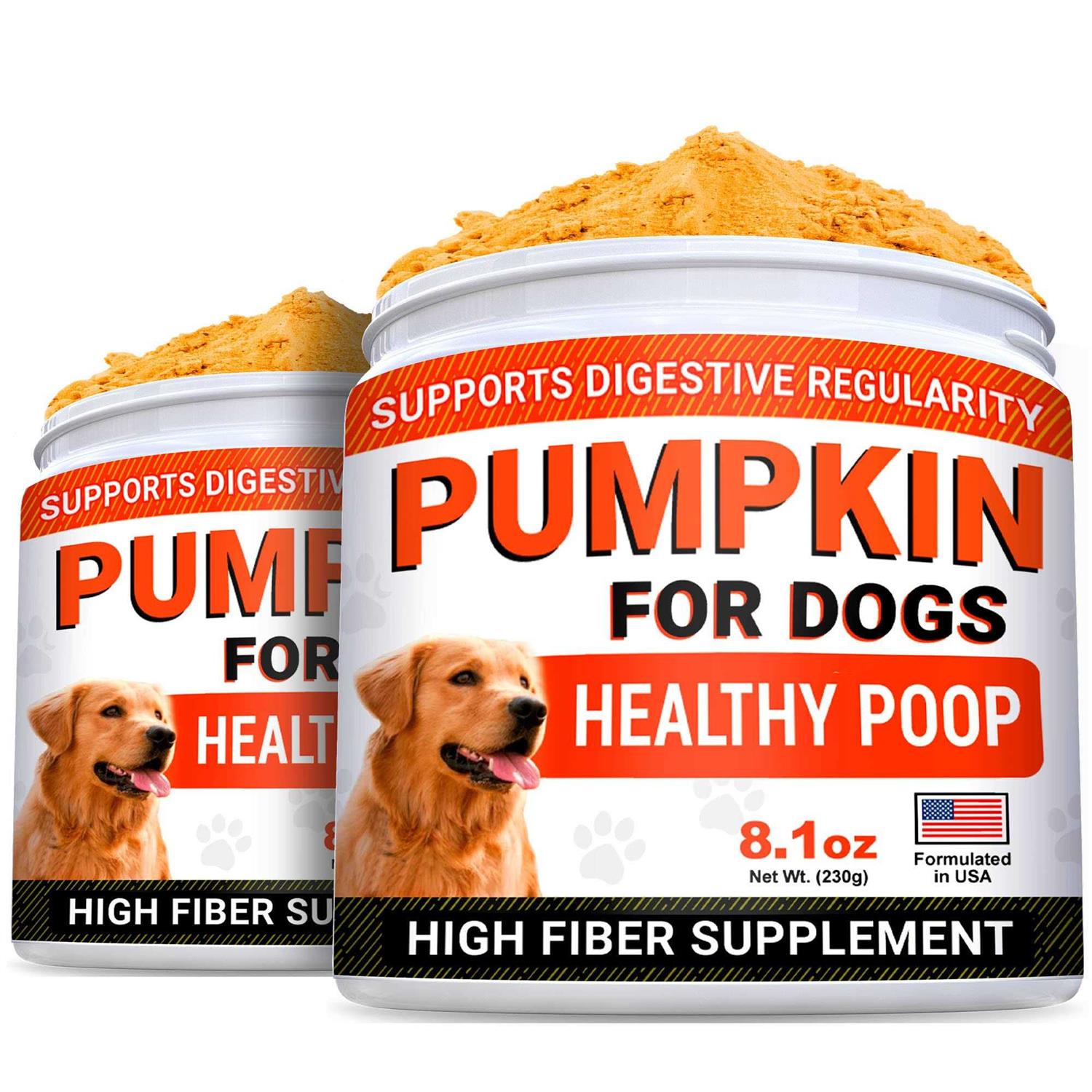 StrellaLab Pumpkin High Fiber Stool Consistency Powder Digestive Supplement for Dogs