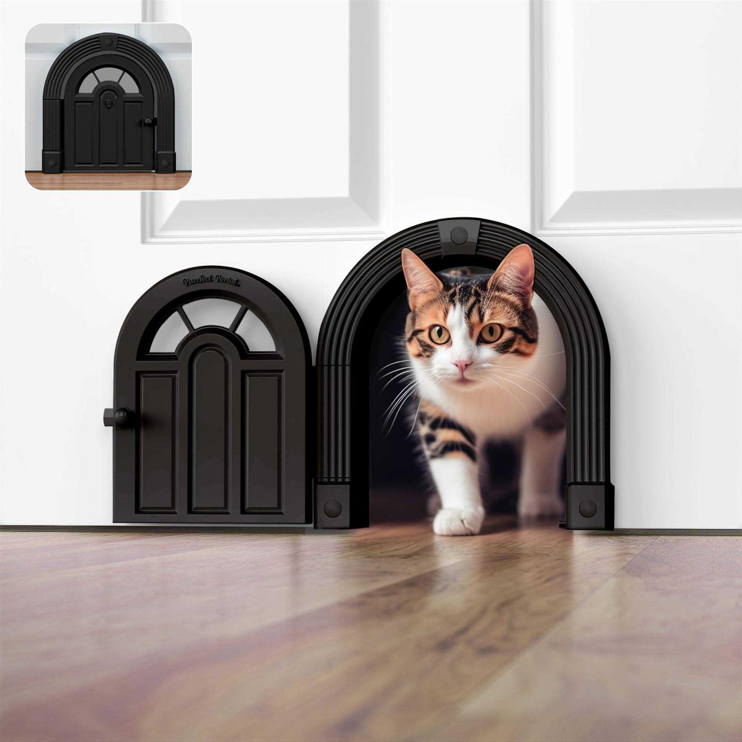 Purrfect Portal Interior Cat Door No-Flap Cat Door for Interior Door Cat Door Interior Door for Cats Up to 20 lbs