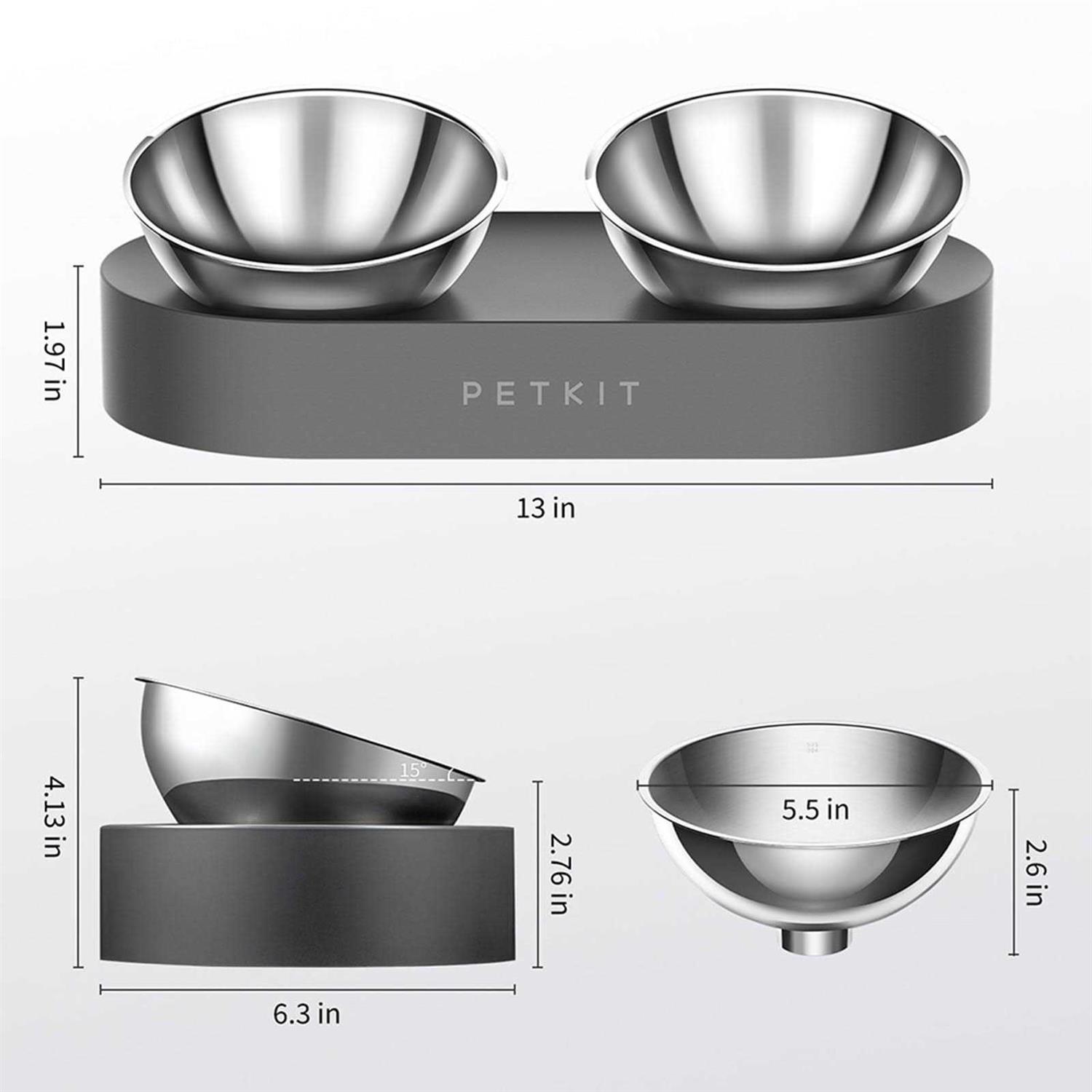 petkit Raised Dog Cat Food Bowl 304 Stainless Steel, Elevated Food and water Bowl dishes