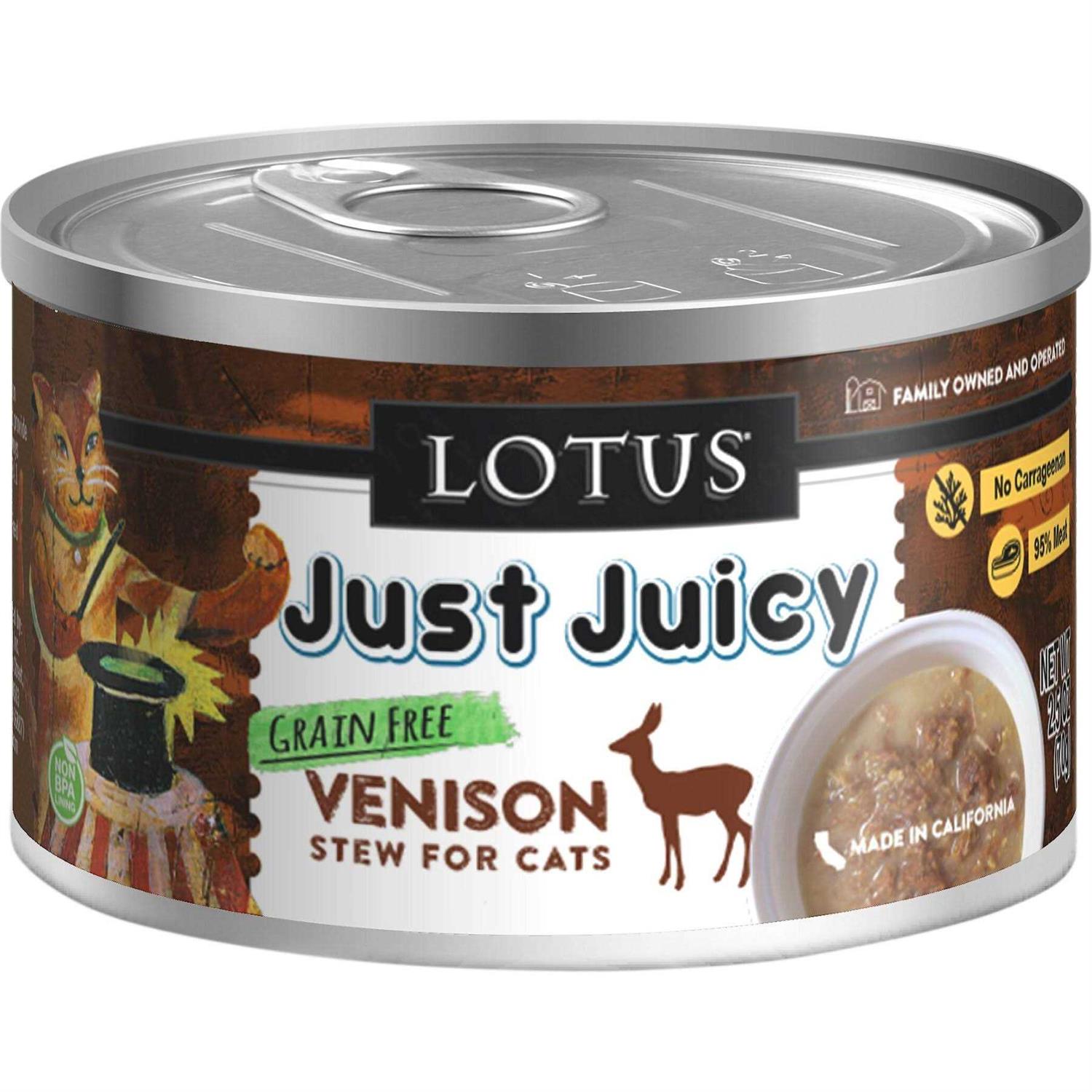 Lotus Just Juicy Venison Stew Canned Cat Food