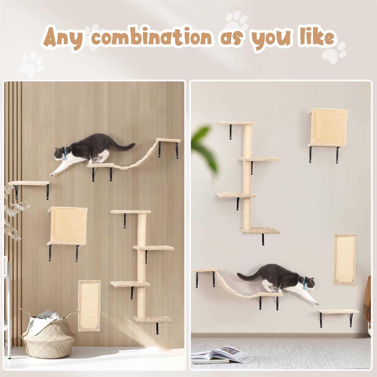 Coziwow Wall Mounted Shelves Set Cat Tree