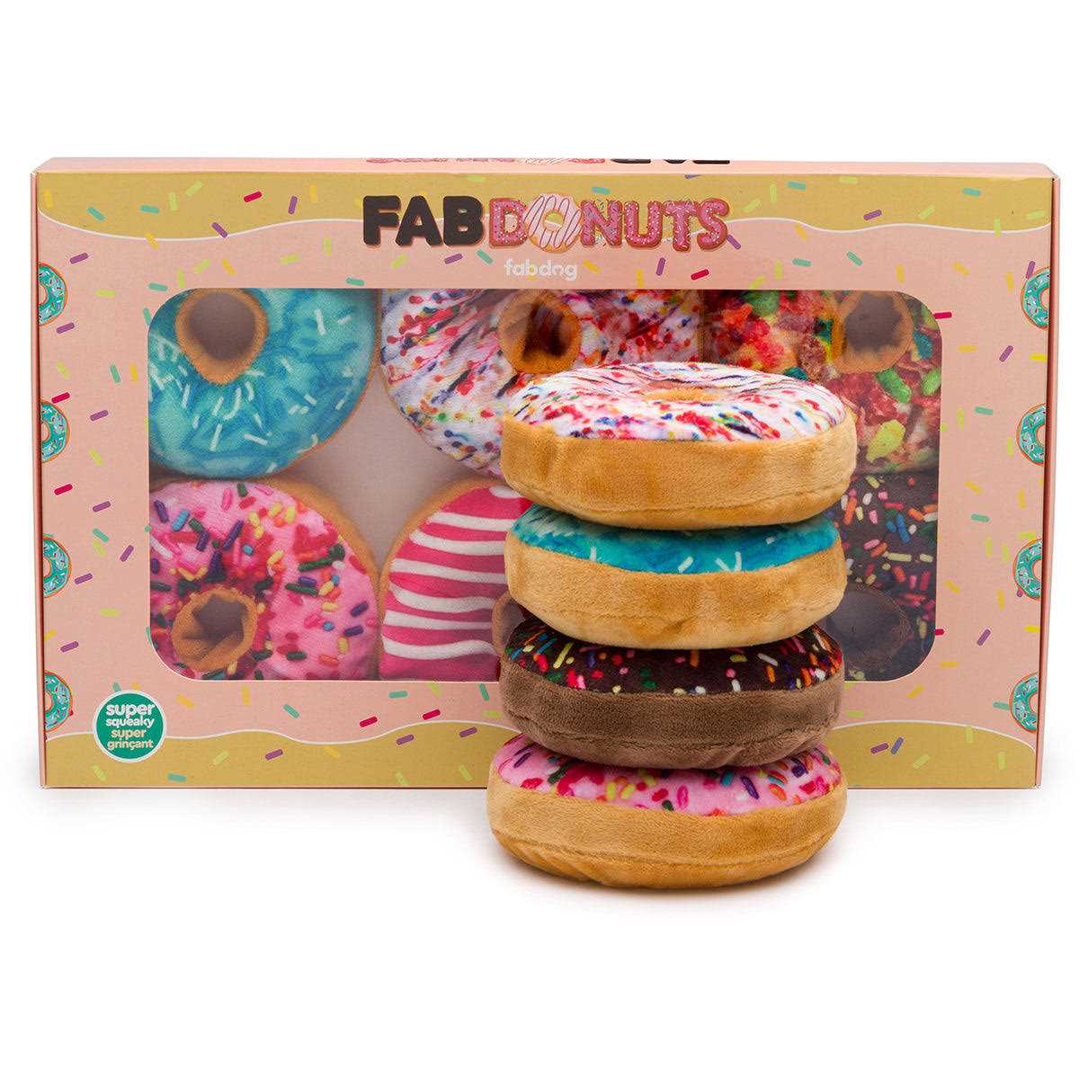 fabdog Box of Doughnuts Dog Toys