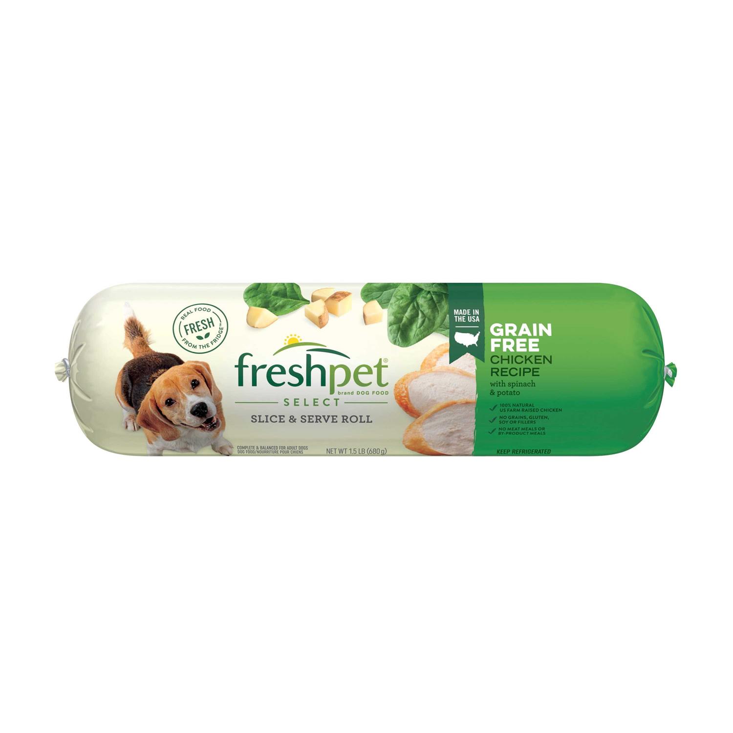 Freshpet Select Grain Free Chicken Recipe Slice & Serve Roll Dog Food