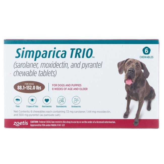 Simparica Trio 88.1-132 Dogs