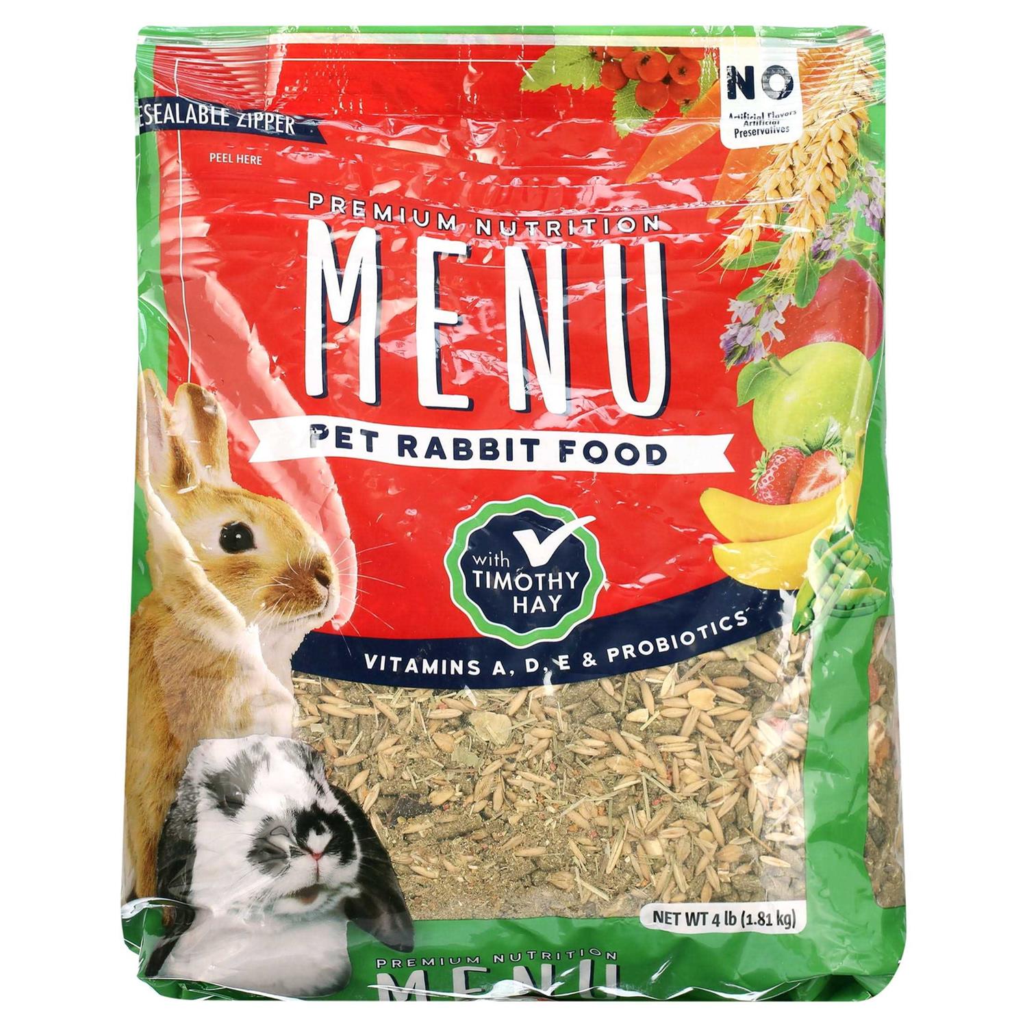 Menu Premium Rabbit Food Timothy Hay Pellets Blend