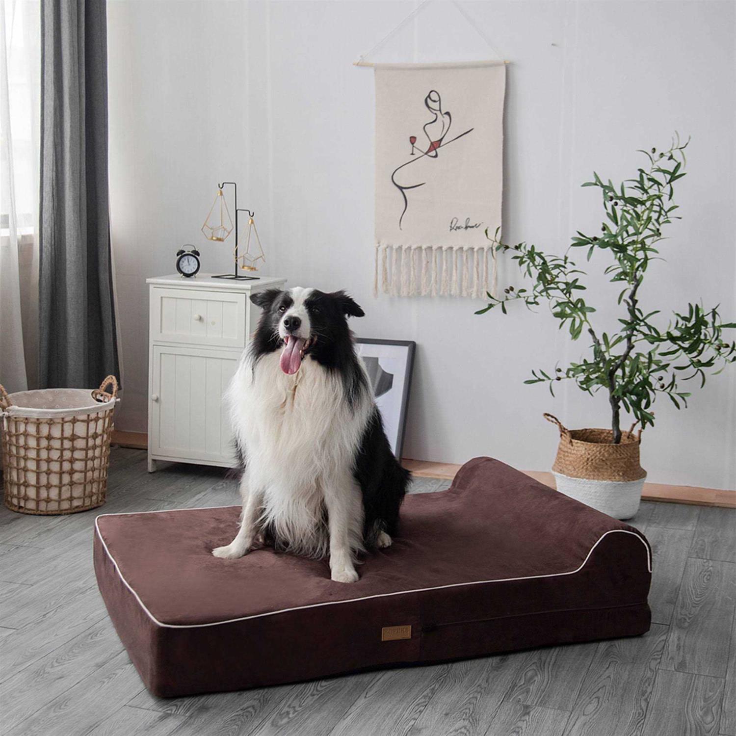 Kopeks Dog Bed with Pillow Orthopedic Memory Foam