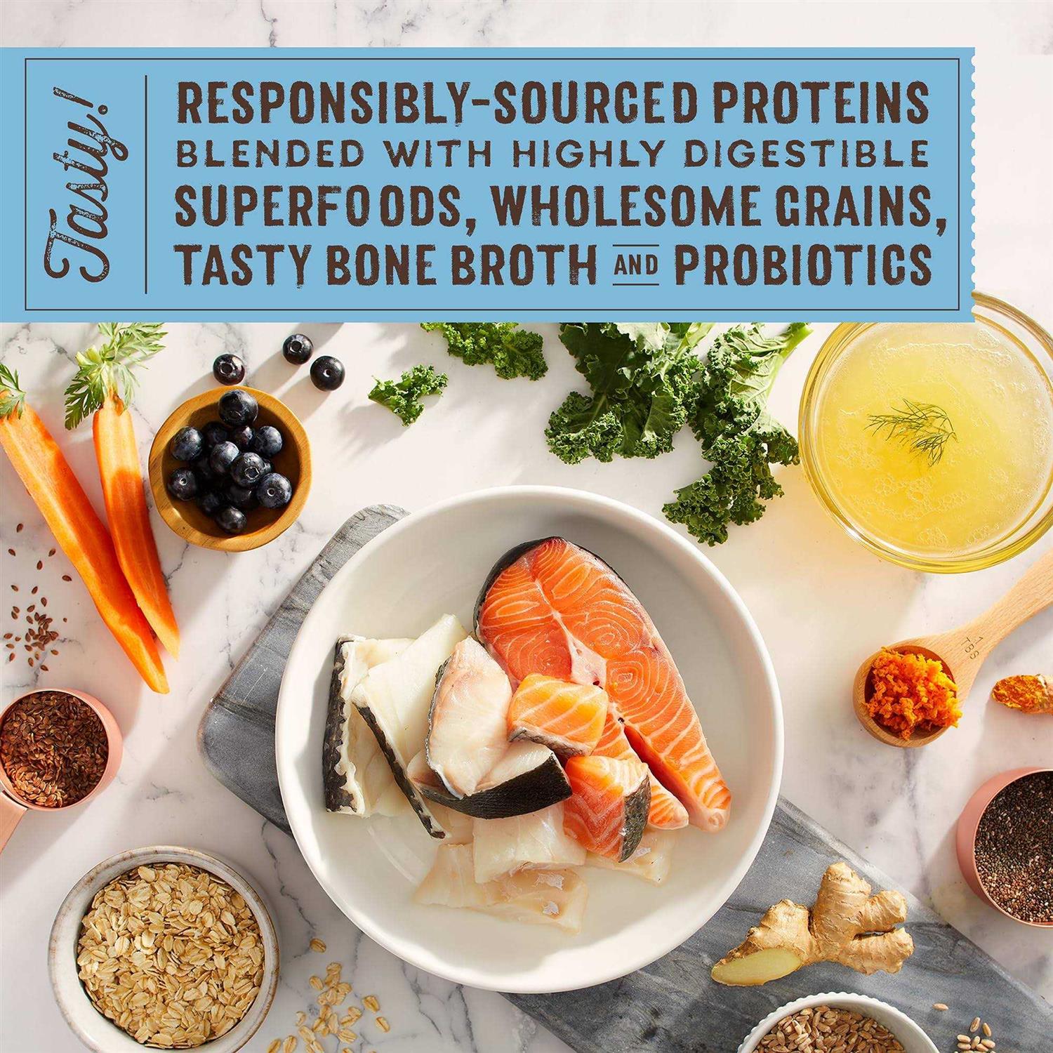 Stella & Chewy’s SuperBlends Raw Wholesome Grains Wild Caught Whitefish & Salmon Recipe with Superfoods