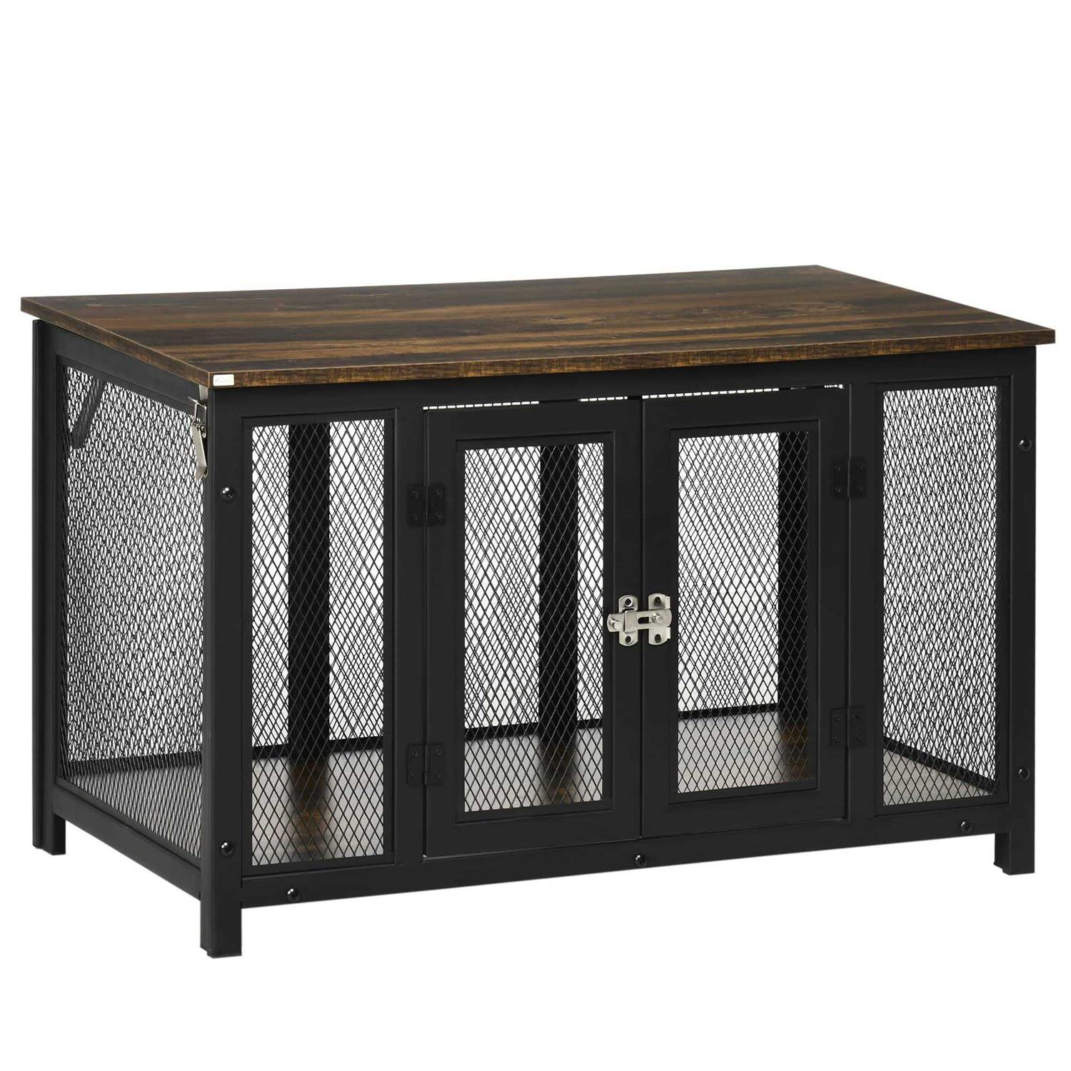 PawHut Furniture Style Dog Crate with Openable Top Big Dog Crate End Table