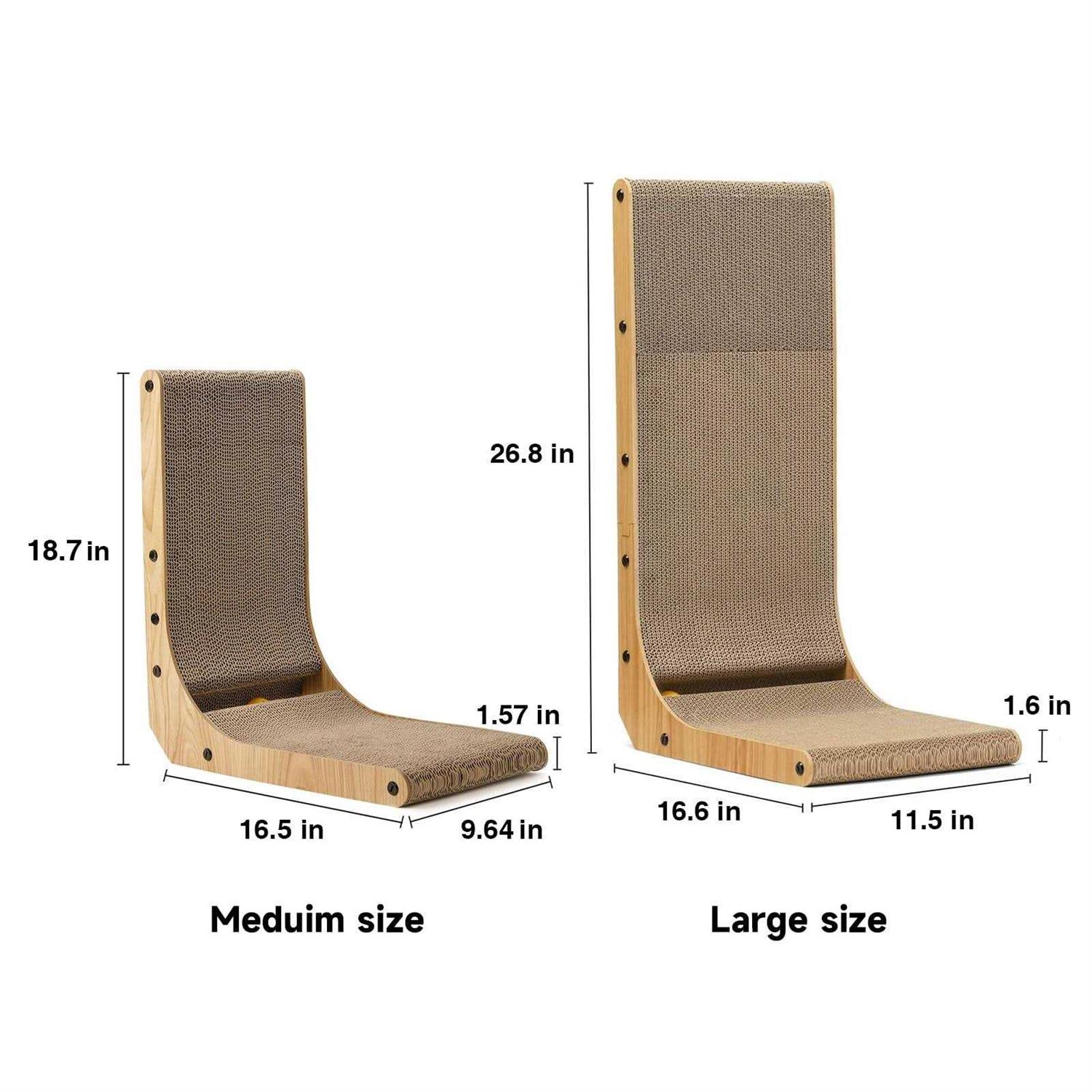 FUKUMARU Cat Scratcher 26.8 Inch L Shape Cat Scratch Pad Wall Mounted