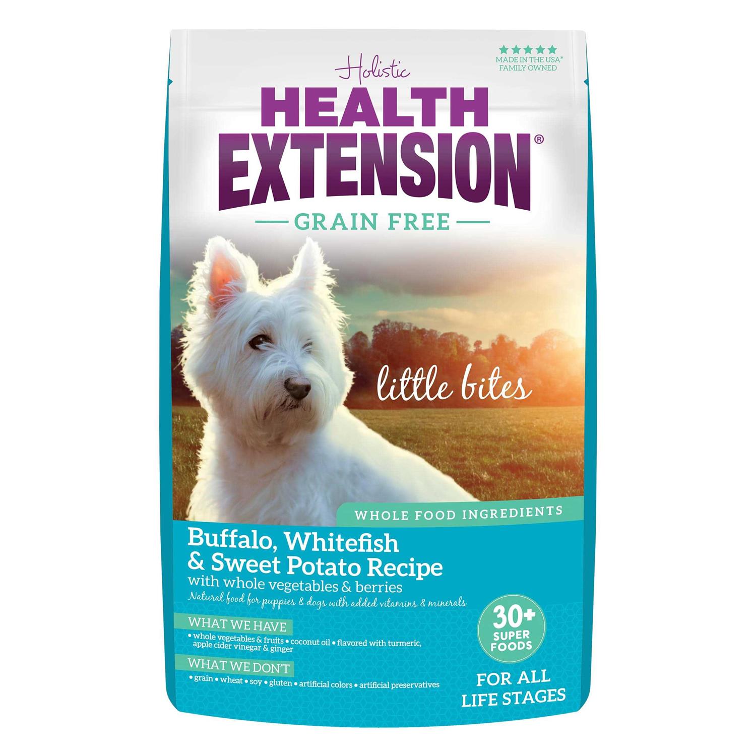 Health Extension Grain Free Buffalo & Whitefish Little Bites Dry Dog Food