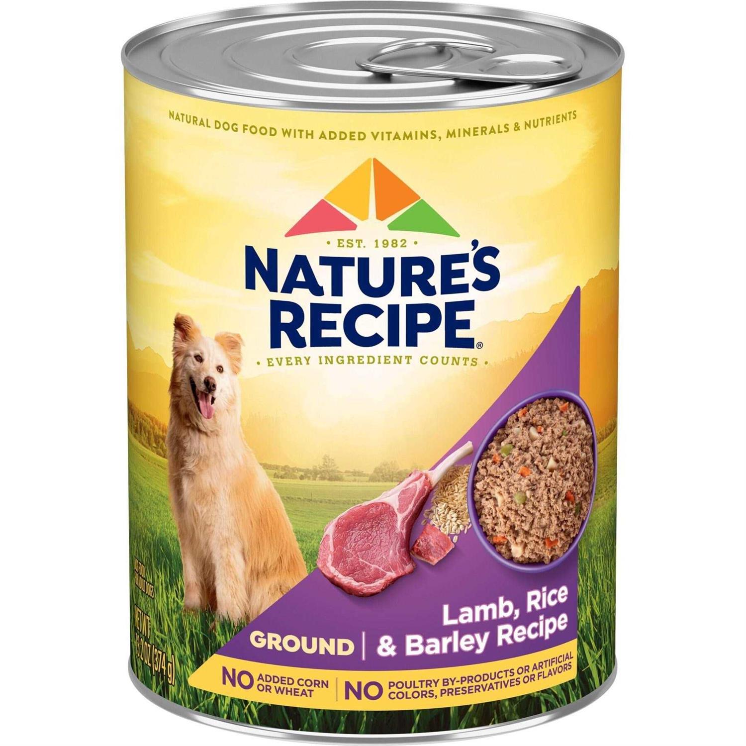 Nature’s Recipe Easy to Digest Lamb Rice & Barley Homestyle Ground Canned Dog Food