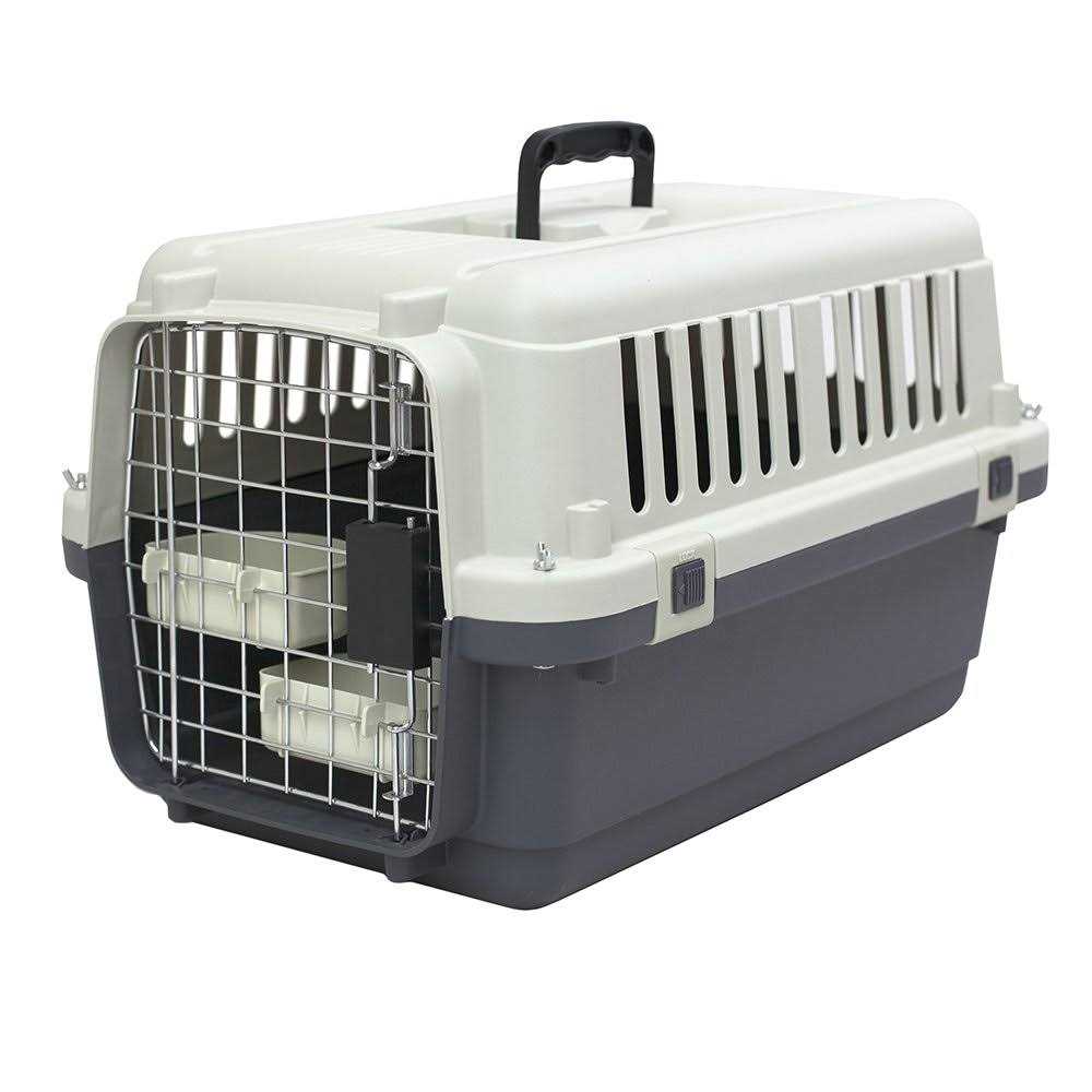 Sportpet Designs Plastic Kennels Rolling Plastic Wire Door Travel Dog Crate