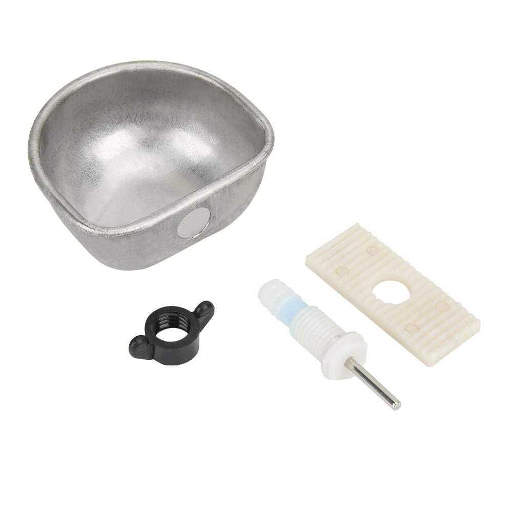 10Pcs Stainless Steel Rabbit Water Dispenser Rabbit Water Feeder with Bowl Automatic Rabbit Drinker Removable Hanging Pet Cage Water Bowls Rabbit