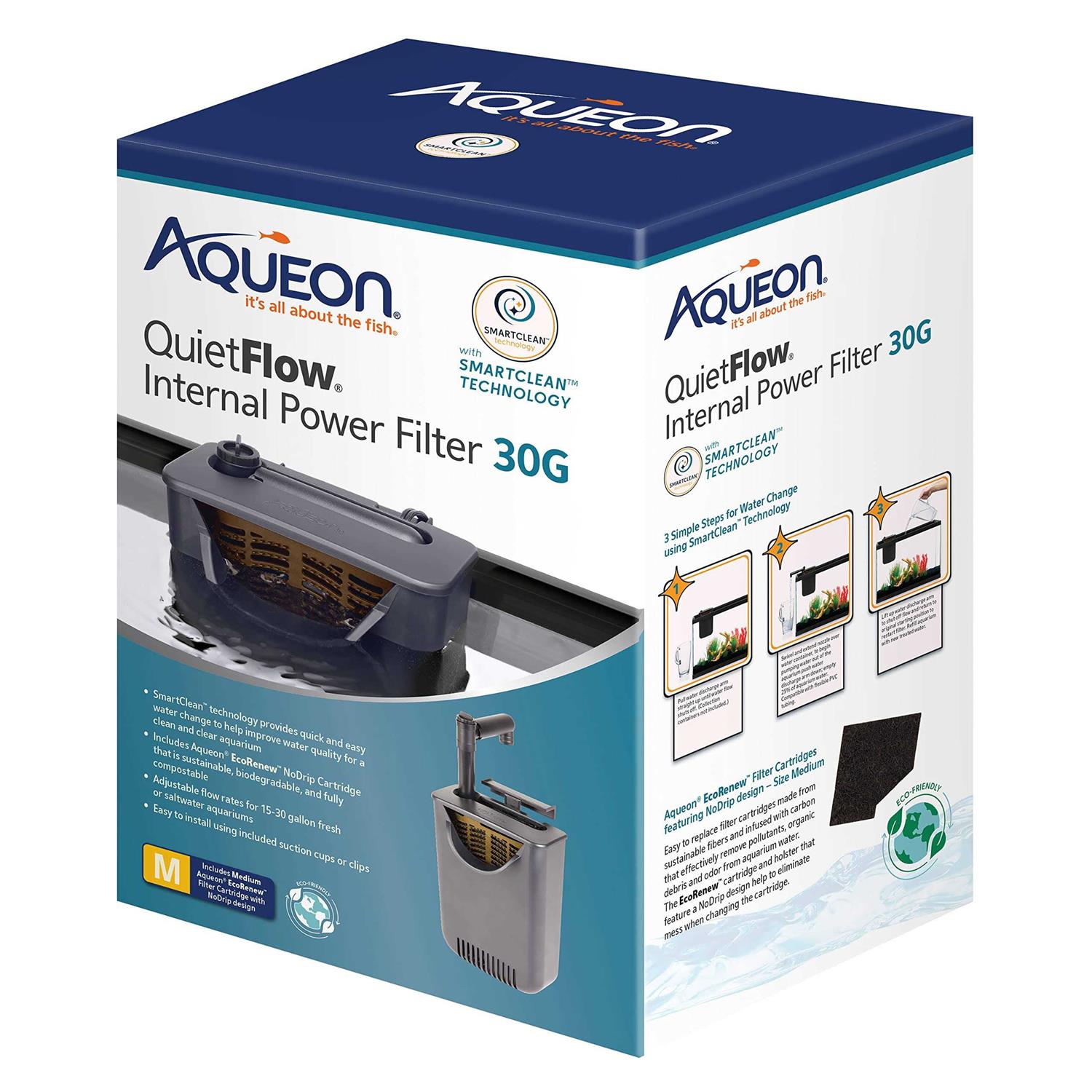 Aqueon QuietFlow SmartClean Internal Power Filter