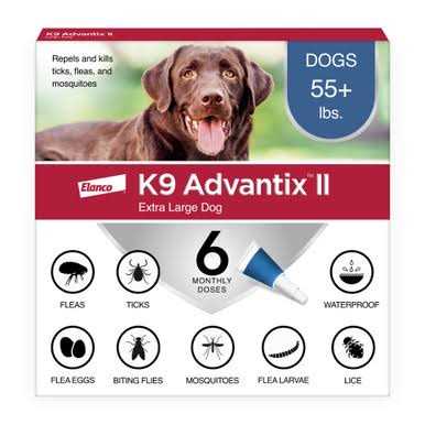 K9 Advantix II Vet-Recommended Flea Tick & Mosquito Prevention for XL Dogs +55 lbs