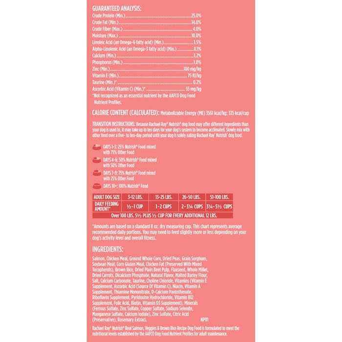 Rachael Ray Nutrish Salmon Veggies & Brown Recipe Dry Dog Food