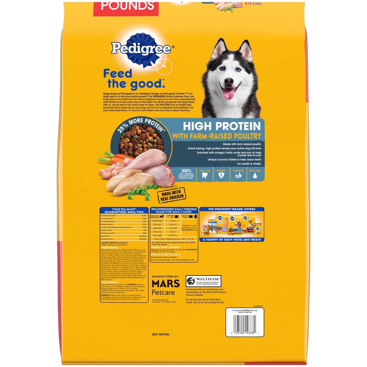 Pedigree High Protein Adult Dry Dog Food Chicken and Turkey